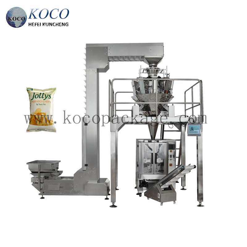 Plastic bag French fries packaging machine application structure and packaging form